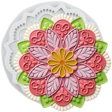 Imagem de MYPRACS Molde de silicone para fondant de flor barroco europeu para decoração de bolos de açúcar, topo de cupcake, pasta de goma de chocolate, argila de polímero