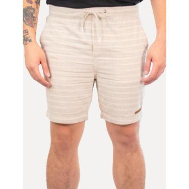 Imagem de Bermuda Calvin Klein Jeans Masculina Linen Listras Off-White-Masculino