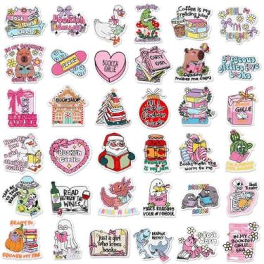 Imagem de Lyrow 36 peças de adesivos Bookish Iron on Patches Pink Book Lover Bookworm Bow Hot Girl Remendos bordados DIY acessórios de artesanato presentes de leitura para mulheres, mochilas, chapéus, jaquetas