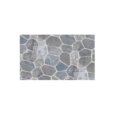 Imagem de Papel de Parede Adesivo em PVC Pedras Cinzas, 5 Metros x 45cm, Lavável, Fácil Aplicação