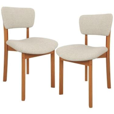 Imagem de Kit 2 Cadeiras Para Sala De Jantar Cozinha Living Estofada Dara L02 Li