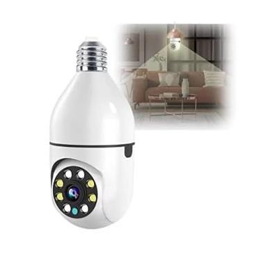 Imagem de Câmera de Segurança formato Lâmpada, Formato de Bulbo E27, Branca, Visão Noturna