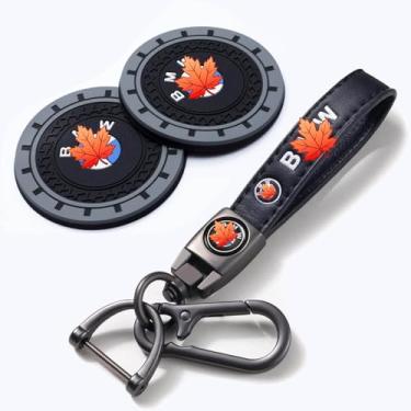 Imagem de Porta-copos de carro e porta-chaves de carro compatível com BMW X1 X3 X7 X5 X6 1 3 5 6 Series Z4 7 M Series, porta-copo automotivo inserir porta-copos acessórios para chaveiro de carro