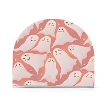 Imagem de JUZIHAI Suporte de guardanapo de Halloween Boo para mesa dispensador de guardanapo de acrílico para mesa suporte de lenços independente para cozinha sala de jantar bar festa decoração de casa