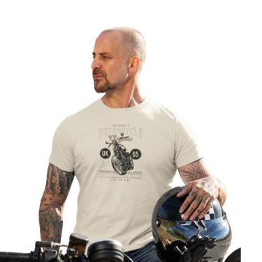 Imagem de Camisa Masculina Algodão Slim Fit Premium Bege Motorcycle Tamanho:MCor