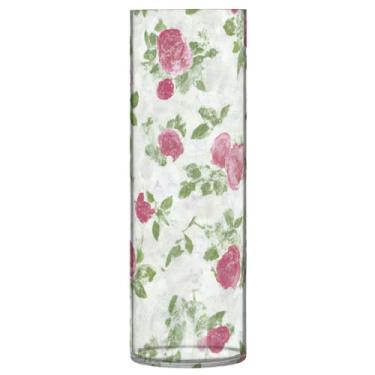 Imagem de JUZIHAI Vaso de flores para flores 9,9 cm x 30 cm cilindro de plástico moderno vaso de flores para centro de mesa de casamento decoração de casa