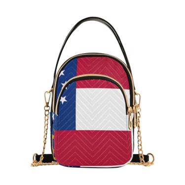 Imagem de ODAWA Bolsa tiracolo feminina com bandeira do estado de Dakota do Sul - Bolsas transversais femininas modernas - Bolsas transversais pequenas para mulheres e viagens, Bandeira do estado da Geórgia,