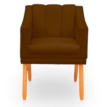 Imagem de Poltrona para Sala Moderna e Reforçada - Estofada em Suede Confortável, Ideal para Ambientes Domésticos (Marrom)