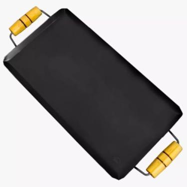 Imagem de Grelha Churrasqueira，AçO Carbono，Com Cabo de Madeira，FáCil de Transportar，Adequado para Fazer HambúRgueres, Carne Grelhada, Etc.