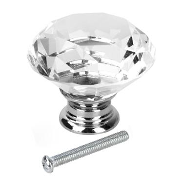 Imagem de GLOGLOW A Gaveta do Armário Em Forma de Diamante Puxa 8 Peças de Maçanetas de Vidro de Cristal de 40 Mm, Ferragens Elegantes para Móveis de Armário para Gaveta, Guarda-roupa, Porta de, Ferragens