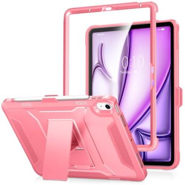 Imagem de DTTO Capa para iPad Air de 11 polegadas (M3 2025 / M2 2024), iPad Air 5ª/4ª geração de 11 polegadas (2022/2020), capa protetora de corpo inteiro fina e robusta com protetor de tela e suporte, nova