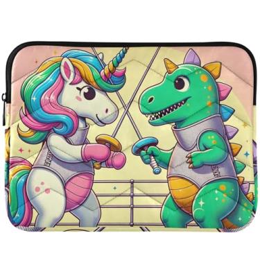 Imagem de Capa protetora para laptop com desenho animado unicórnio dinossauro para Macbook Pro 14 polegadas capa protetora para notebook universal 13-14 polegadas