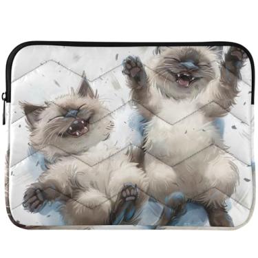 Imagem de Capa fofa para laptop de gato siamês Ragdoll fofa, capa para notebook universal, 14 e 13 polegadas