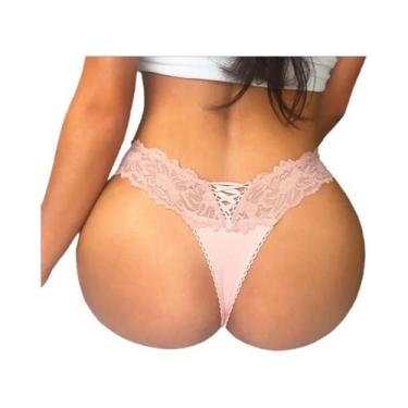 Imagem de Calcinha Sexy De Renda Com Cintura Baixa Para Mulheres, G String Respi