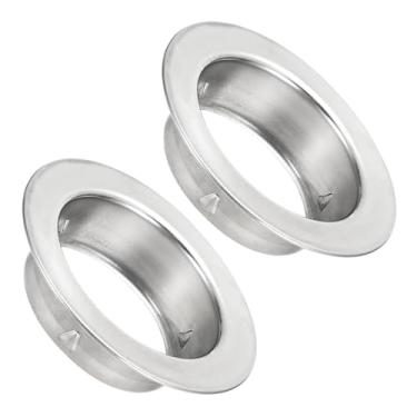 Imagem de PATIKIL Colar de tubo de 80 mm, 2 peças de flange de parede redonda Flange de tubo reto de aço inoxidável 304 para abertura de piso de parede e teto mangueira de ventilação do secador de ar