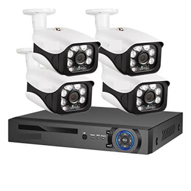Imagem de de câmera de segurança 4K 8MP Ai Detecção de rosto de câmera de segurança POE NVR Kit CCTV Gravação de vídeo Câmera de vigilância humana ao ar livre em casa Câmeras de vigilância ao ar livre de segura