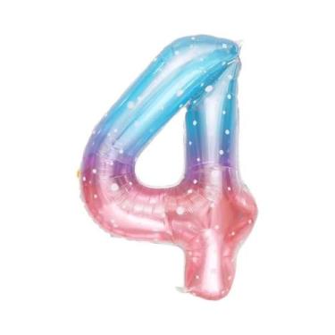 Imagem de Balões De Folha Gigantes De 40 Polegadas Com Números, Cor Gradiente Cé