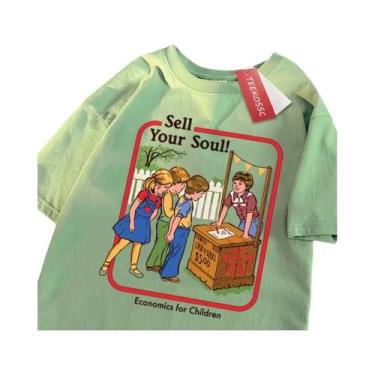 Imagem de Camiseta Masculina De Algodão Hip Hop Manga Curta Gola Redonda Casual 