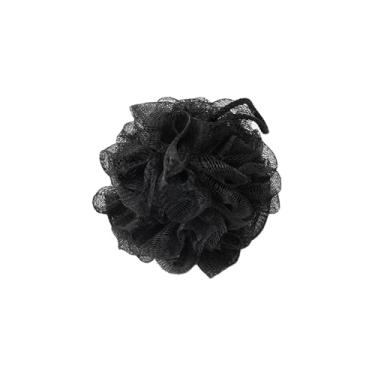 Imagem de Esponja Loofah 50 g Esponjas de banho multicoloridas bolas de malha para esfregão corporal lavagem traseira esfregão banheiro masculino feminino (preto)