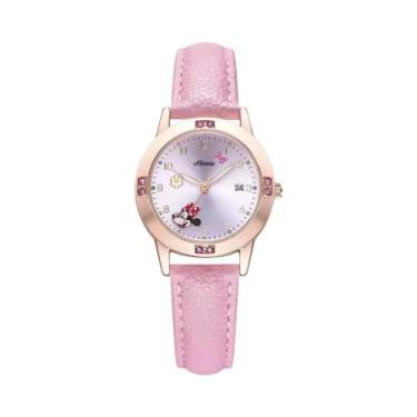 Imagem de Relógio Infantil Disney Mickey Minnie Com Pulseira De Couro PU Para Me