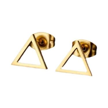 Imagem de Brincos Geométricos Minimalistas De Aço Inoxidável Para Mulheres, Pequ