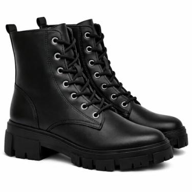 Imagem de Coturno Feminino Plataforma Cano Curto Solado Tratorado