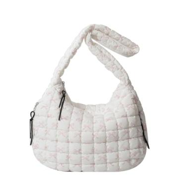 Imagem de NLAIOUSL Bolsa tiracolo feminina acolchoada moderna bolsa tiracolo grande capacidade bolsa carteiro para viagens diárias