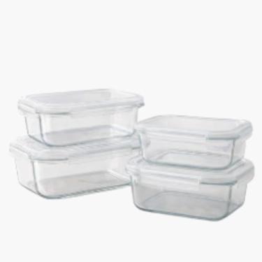 Imagem de Kit 10 Potes de Vidro Herméticos 640ml Retangular - Refratário Borossilicato para Forno, Freezer e Micro-ondas - Marmita Livre de BPA - Tampa com Trava (4)