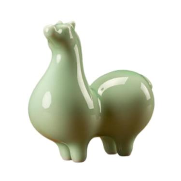 Imagem de Bothyi Enfeite de fofo, lembrança de bênção, escultura artesanal, decoração de Ano Chinês para mesa, escritório ou casa, Cabeça Verde Clara