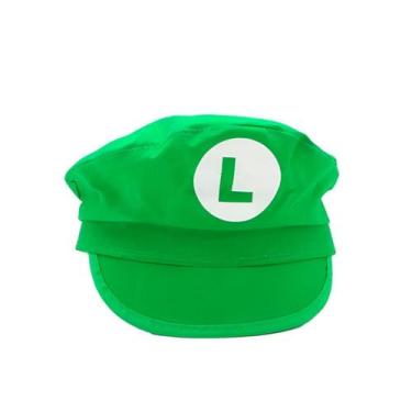 Imagem de Chapéu Boina Fantasia Luigi Verde Festa Carnaval Cosplay - Shopmix