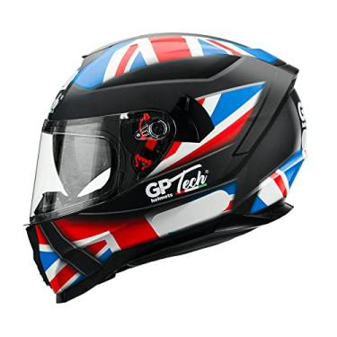 Imagem de Capacete Moto GP Tech Ultra Fechado Viseira solar interna UK SV azul-vermelho fosco 60