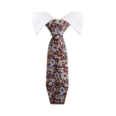 Imagem de Gravata Masculina Slim Paisley De 36 Cores, Luxuosa, Azul Vintage, Par
