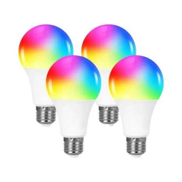 Imagem de Lâmpada LED Inteligente RGB Dimerizável Tuya Bluetooth E27 9W Com Cont