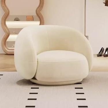 Imagem de Cadeira Wingback moderna, poltrona estofada com braços escavados para sala de estar, quarto, apartamento, escritório, sala de espera - Cadeira de sofá individual confortável e elegante