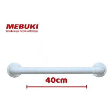 Imagem de Barra de Apoio Mebuki 80cm 50cm 40cm em Alumínio Branco para Banheiro 
