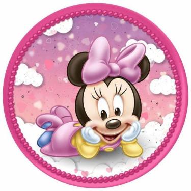 Imagem de Painel Festa Redondo 3d baby minnie disney Sublimação 1,50M - Fantasia
