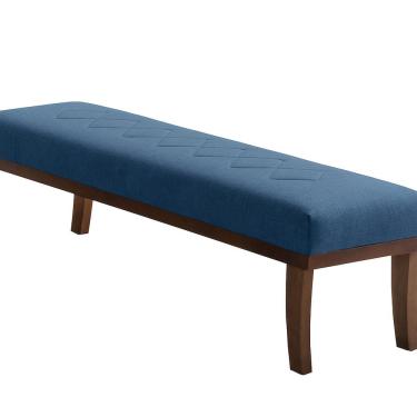 Imagem de Puff para Sala de Estar 100cm Linho Theo Azul/Marrom