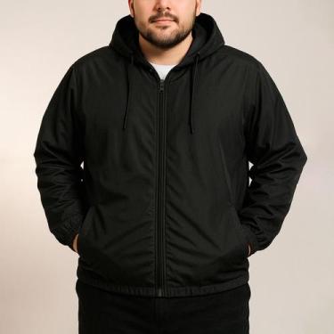 Imagem de Jaqueta Corta Vento Masculina Plus Size G1 ao G4 Com Capuz Zíper Leve 