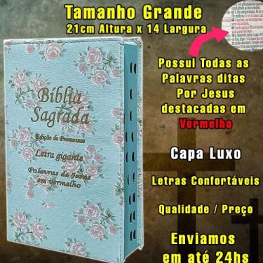 Imagem de Bíblia Evangelica Sagrada Letra Gigante Zíper Preta Com Harpa Índice -