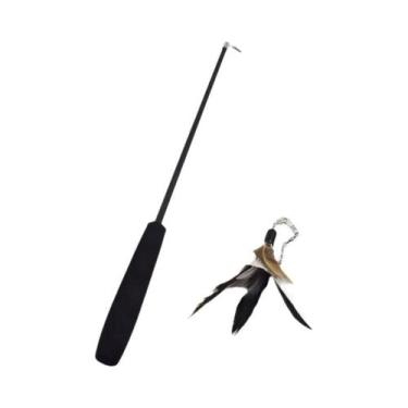 Imagem de Varinha Interativa Retrátil Com Plumas E Sino Para Gatos E Gatinhos - 