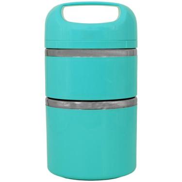 Imagem de Pote Lancheira Marmita 3 Compartimentos Vertical Tampa Alça - Yin's, V