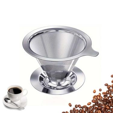 Imagem de Filtro Coador De Café 12cm Com Base Sem Uso De Papel N° 102 Aço Inox