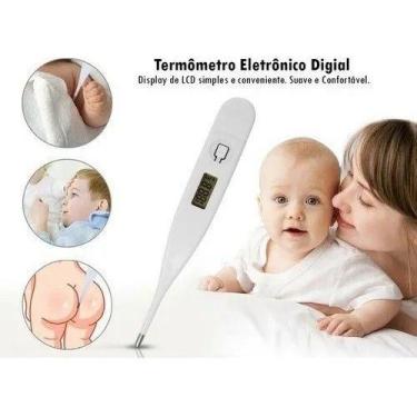Imagem de Termômetro Eletrônico de Ponta Macia Medidor Febre Infantil Adulto Alt