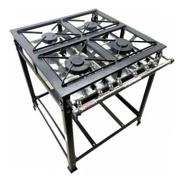 Imagem de Fogão Industrial 4 Bocas 2QS 2QD 30x30 Baixa Pressão P5 Mr Fogões - MR