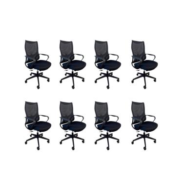 Imagem de Kit 8 Cadeiras De Escritório Presidente Oficial Verona Sem Apoio
