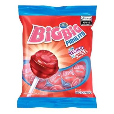 Imagem de Arcor Big Big pirulito recheio do chiclete morango 500g