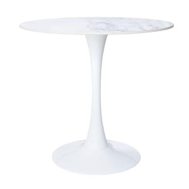 Imagem de Mesa Saarinen Tulipa Redonda Mármore Artificial 80cm Branco