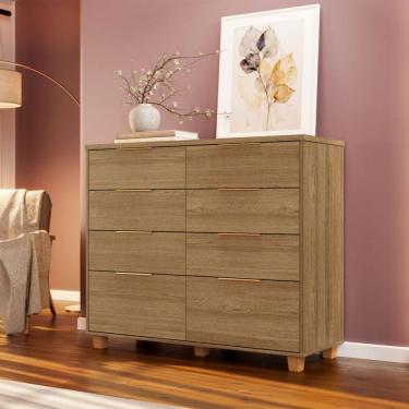 Imagem de Cômoda Cairo 8 Gavetas Natural - Pnr Móveis