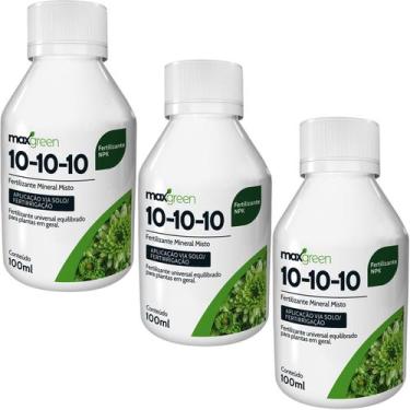 Imagem de 3 Fertilizante Adubo NPK liquido 10.10.10 100ml - Maxgreen - FORTH