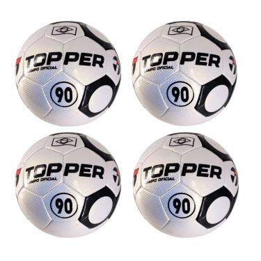 Imagem de Kit 04 Bola De Futebol Campo Topper 90 Oficial Costurada à Mão-Masculino
